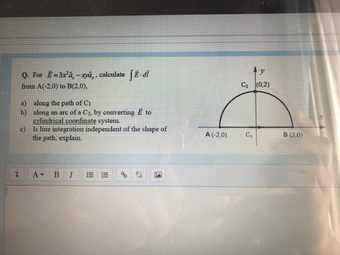 Solved Q For E 3xa Xya Calculate ſe Di From A 2 Chegg Com