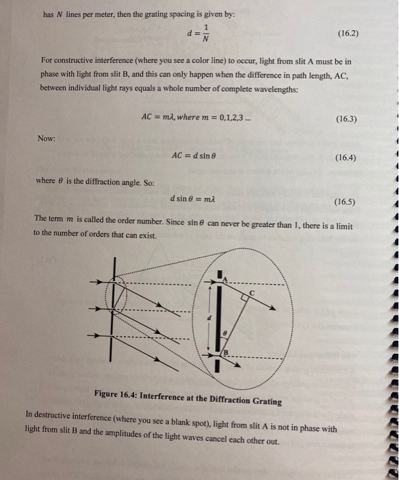 Solved INVESTIGATION 16 THE PRISM AND GRATING SPECTROMETER Chegg