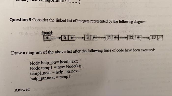 Solved Question 3 Consider The Linked List Of Integers | Chegg.com