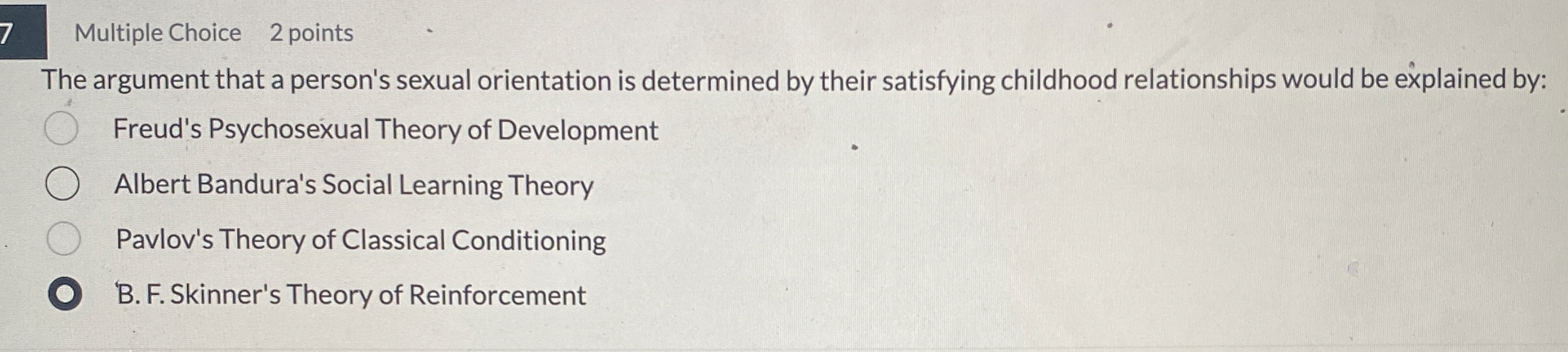 Solved 7Multiple Choice 2 ﻿pointsThe Argument That A | Chegg.com