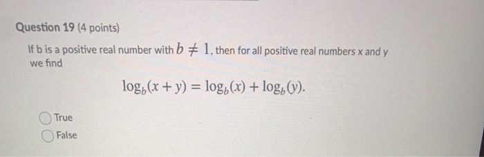 Solved Question 19 (4 Points) If B Is A Positive Real Number | Chegg.com