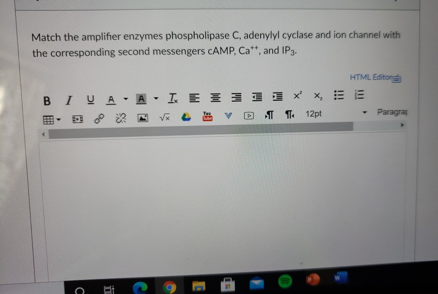 Solved Match the amplifier enzymes phospholipase C, adenylyl