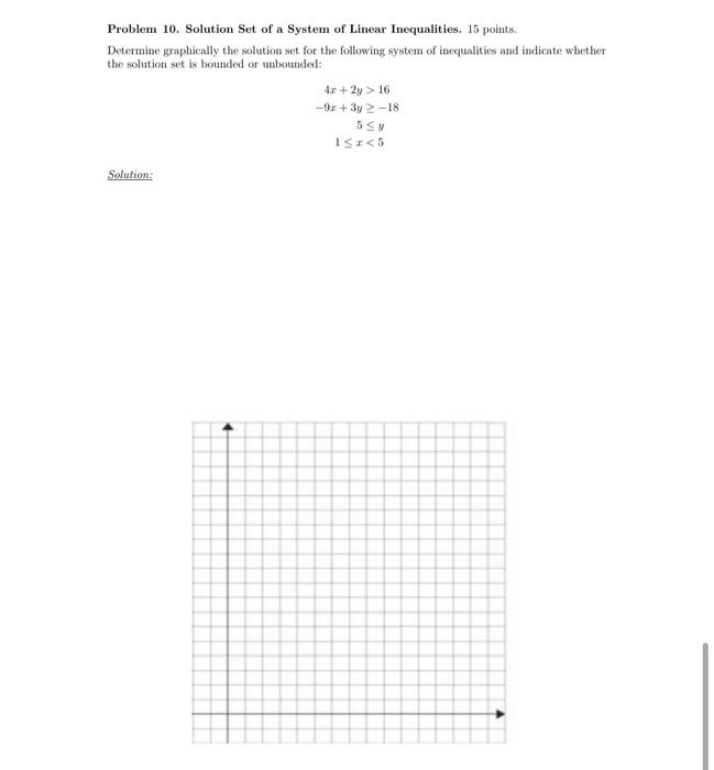 Solved Problem 10. Solution Set of a System of Linear | Chegg.com