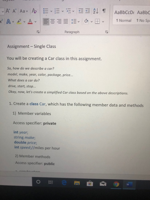 Solved USE C++ program Assignment - Single Class You will be | Chegg.com