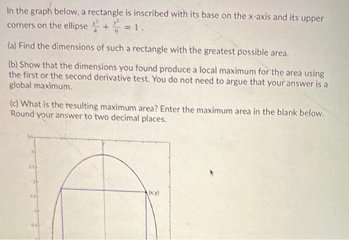 Solved In the graph below, a rectangle is inscribed with its | Chegg.com