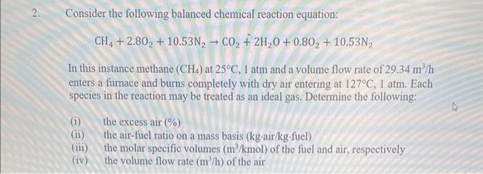 Solved Consider the following balanced chemical reaction | Chegg.com