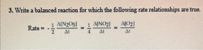 Solved Write A Balanced Reaction For Which The Following Chegg Com