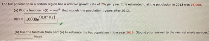 Solved The fox population in a certain region has a relative | Chegg.com