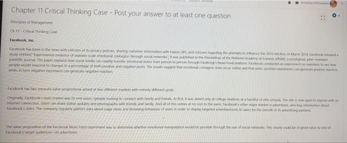 Solved Chapter 11 Critical Thinking Case - Post your answer | Chegg.com