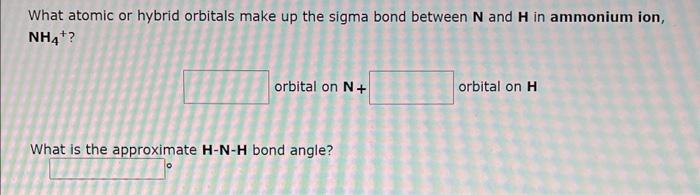 Solved What atomic or hybrid orbitals make up the sigma bond | Chegg.com