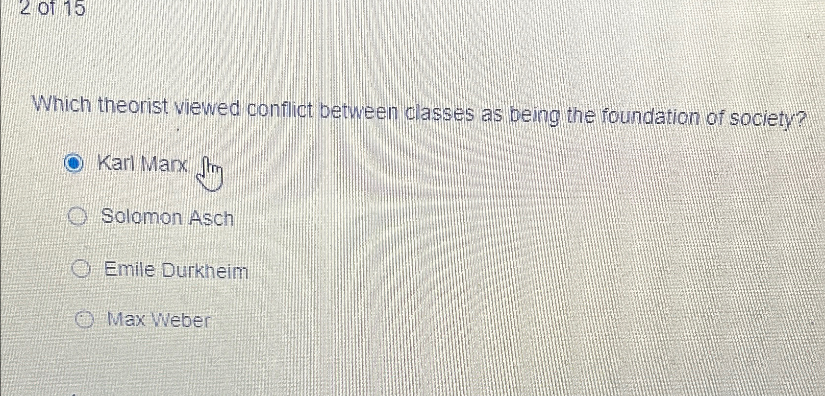 Solved 2 ﻿of 15Which theorist viewed conflict between | Chegg.com