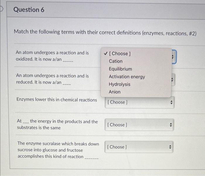 Solved Question 5 5 pts ments Match each term with the | Chegg.com