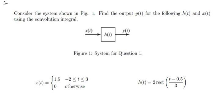 Solved Consider the system shown in Fig. 1. Find the output | Chegg.com