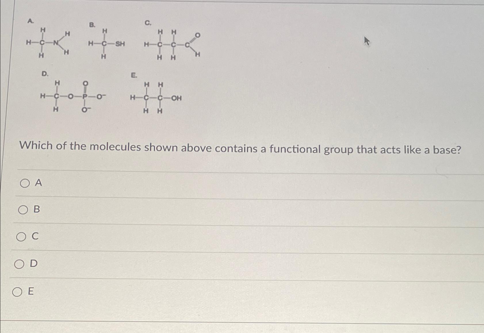 Solved Which Of The Molecules Shown Above Contains A | Chegg.com