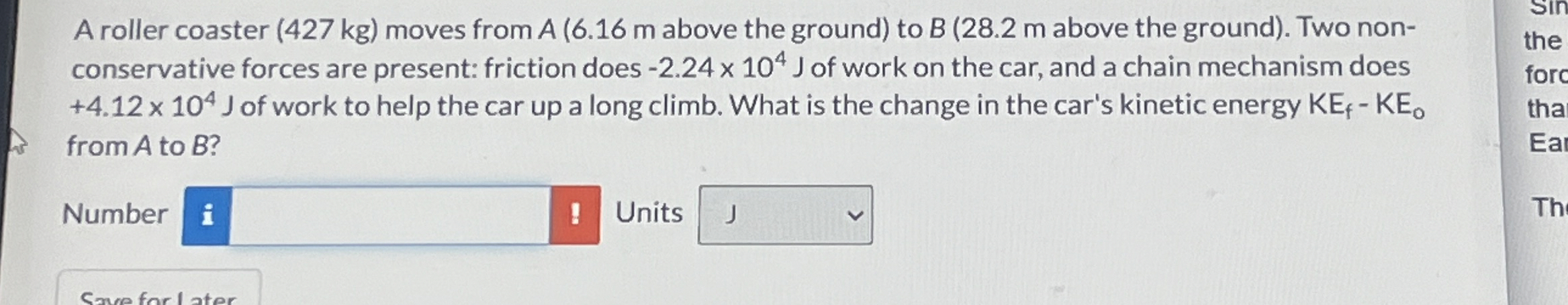 Solved A Roller Coaster ( 427 ﻿kg ) ﻿moves From Above The | Chegg.com