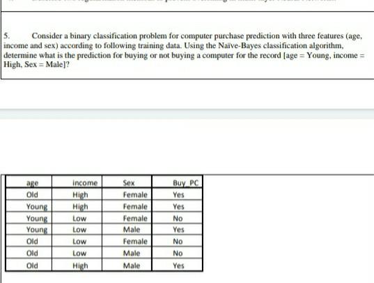 Solved 5. Consider a binary classification problem for | Chegg.com