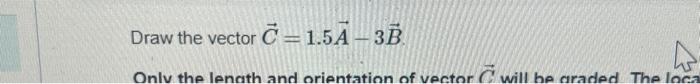 Solved Part B Draw the vector C= 1.5A -3B Only the length | Chegg.com