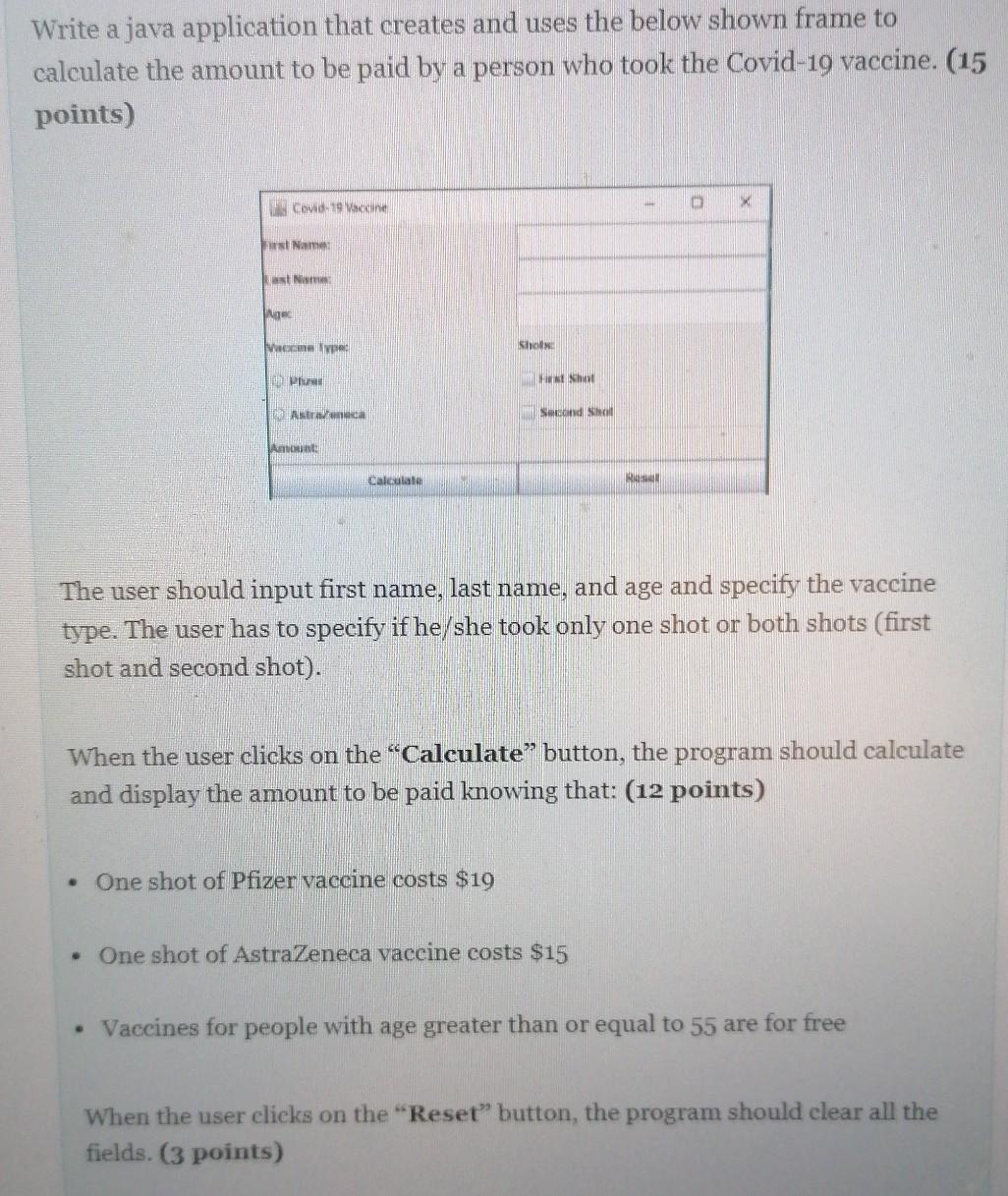 Solved Write a java application that creates and uses the | Chegg.com