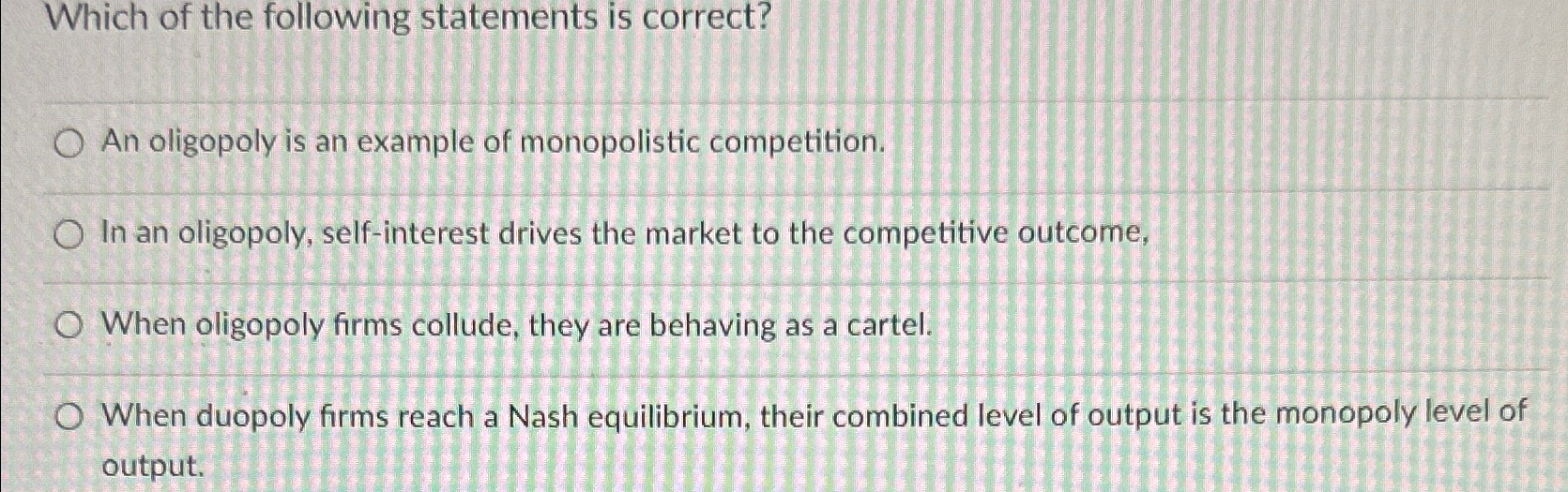 Solved Which of the following statements is correct?An | Chegg.com