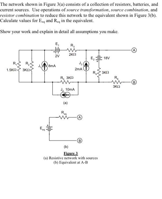 Solved The network shown in Figure 3(a) consists of a | Chegg.com
