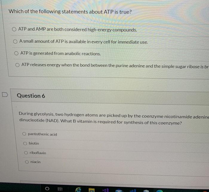 Which Of The Following Statements About Atp Is Correct
