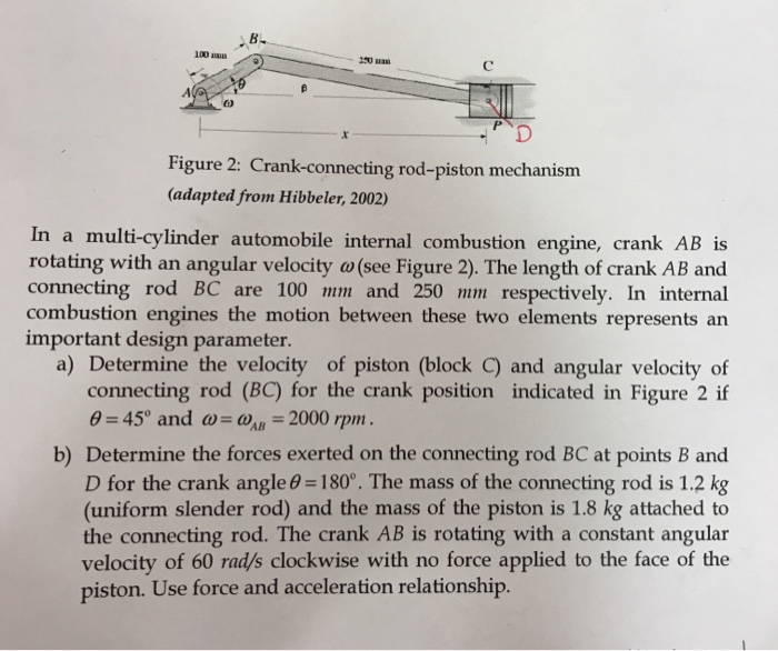 Solved 8, 100 Alla Figure 2 Crankconnecting rodpiston