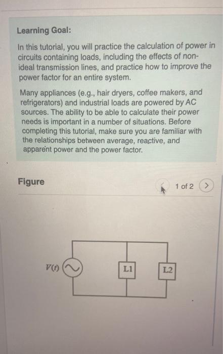 Solved Part C-Power factor correction Consider the two loads | Chegg.com