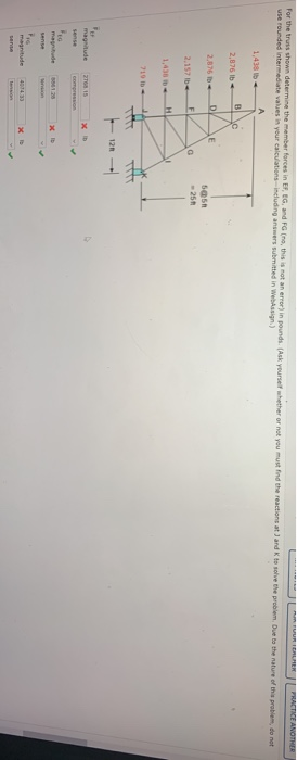 Solved For the truss shown determine the member forces in | Chegg.com