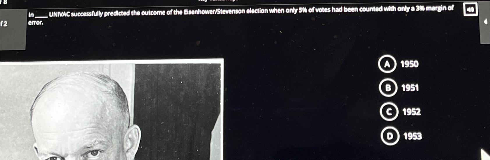 Solved (A) 1950(B) 1951(C) 1952(C) 1953 | Chegg.com