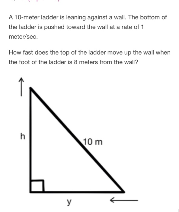 Solved A 10-meter Ladder Is Leaning Against A Wall. The | Chegg.com