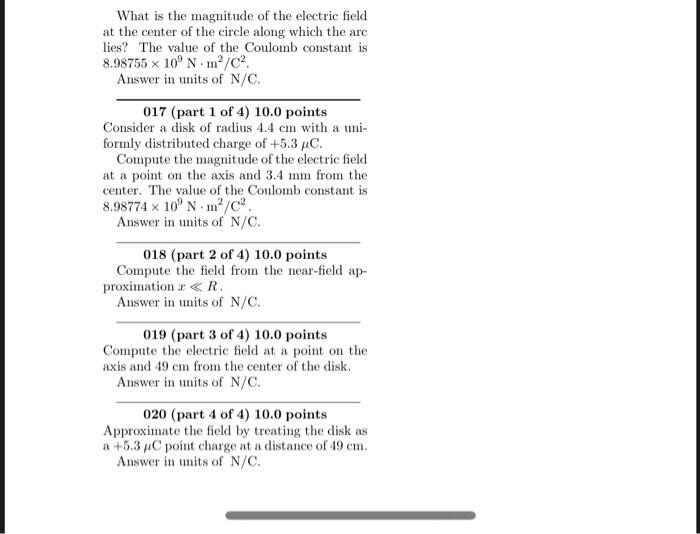 Solved What is the magnitude of the electric field at the | Chegg.com