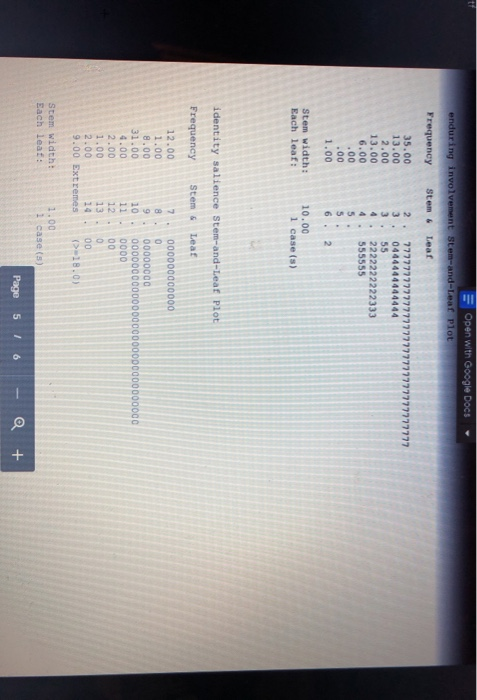 Solved Determine if stem and leaf plot is normal or | Chegg.com