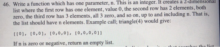 Solved 46. Write a function which has one parameter, n. This | Chegg.com