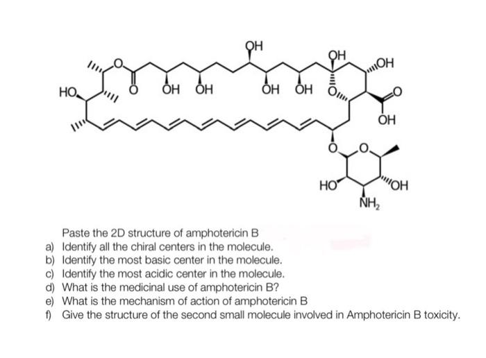 Solved Paste the 2D structure of amphotericin B a) Identify | Chegg.com