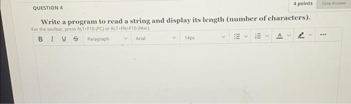 Solved 5. Answer 4 points QUESTION 4 Write a program to read | Chegg.com