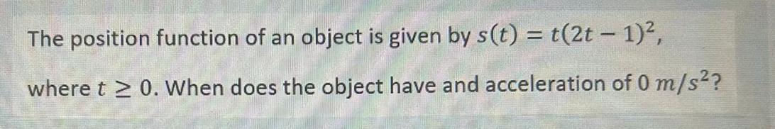 Solved The position function of an object is given by | Chegg.com