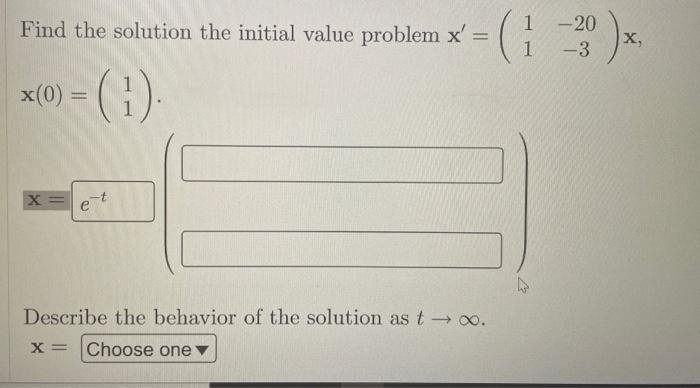 Solved Find the solution the initial value problem | Chegg.com