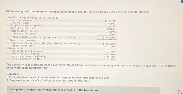 Solved The company uses a predetermined overhead rate of $26 | Chegg.com