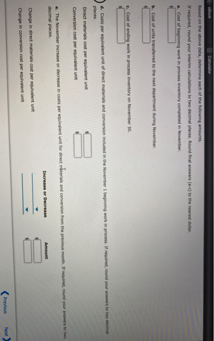 Solved Costs per Equivalent Unit and Production Costs The | Chegg.com