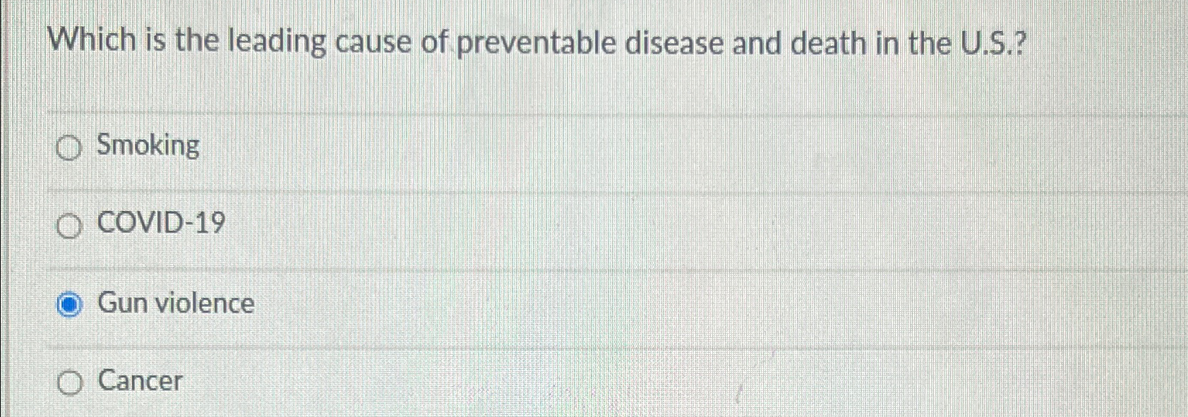 Solved Which Is The Leading Cause Of Preventable Disease And | Chegg.com