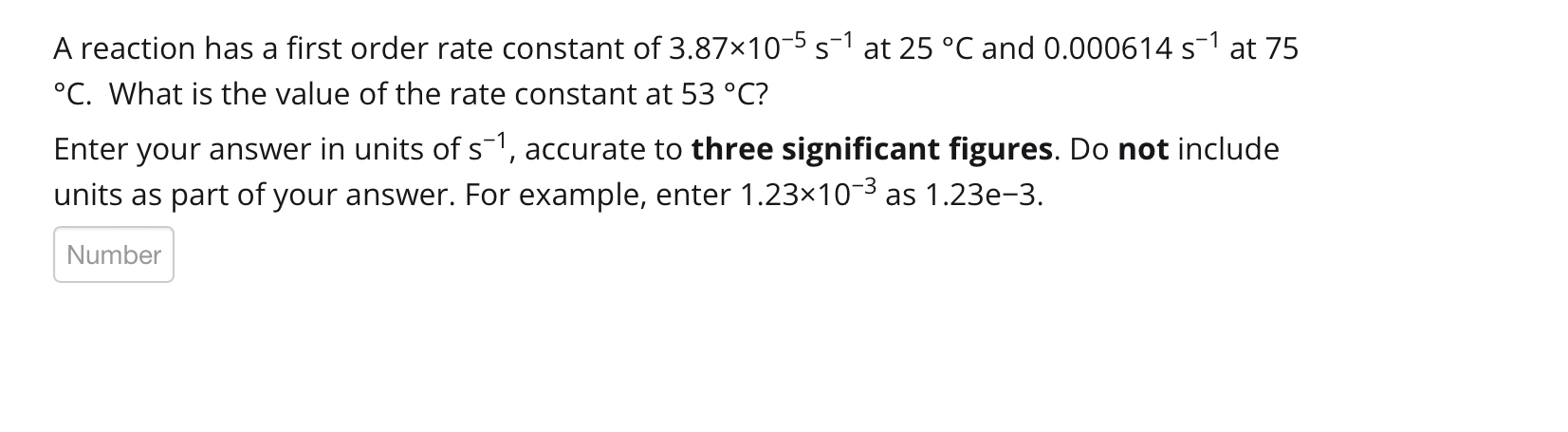 Solved A reaction has a first order rate constant of | Chegg.com