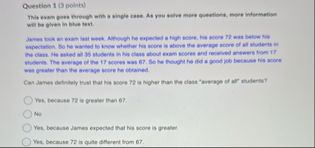 Solved Question 1 (3 ﻿points)This exam goes through with a | Chegg.com