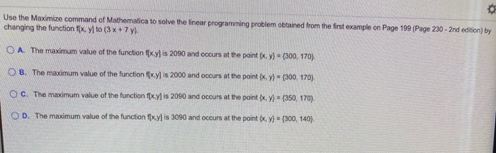 mathematica linear programming