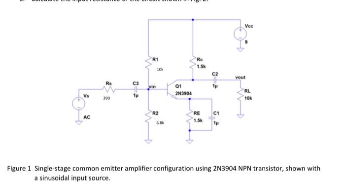 Solved 1. Analyze the common emitter amplifier circuit shown | Chegg.com