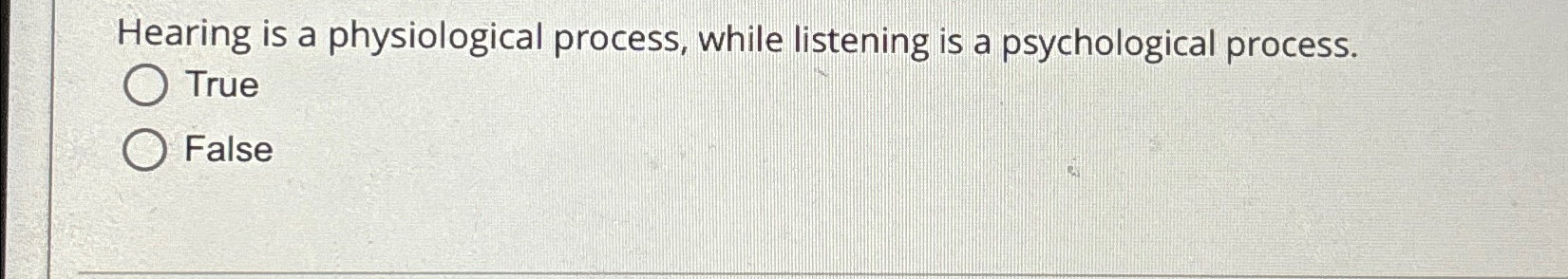 Solved Hearing Is A Physiological Process, While Listening | Chegg.com