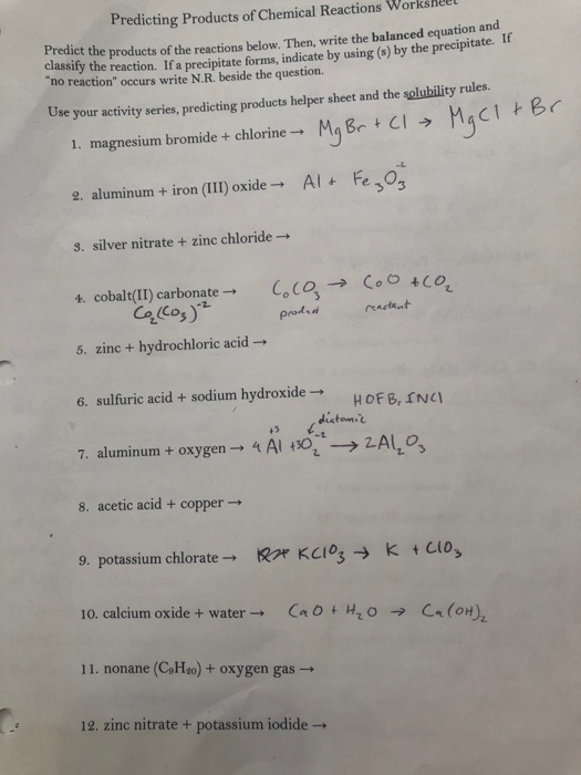 solved-predicting-products-of-chemical-reactions-worksheet-chegg