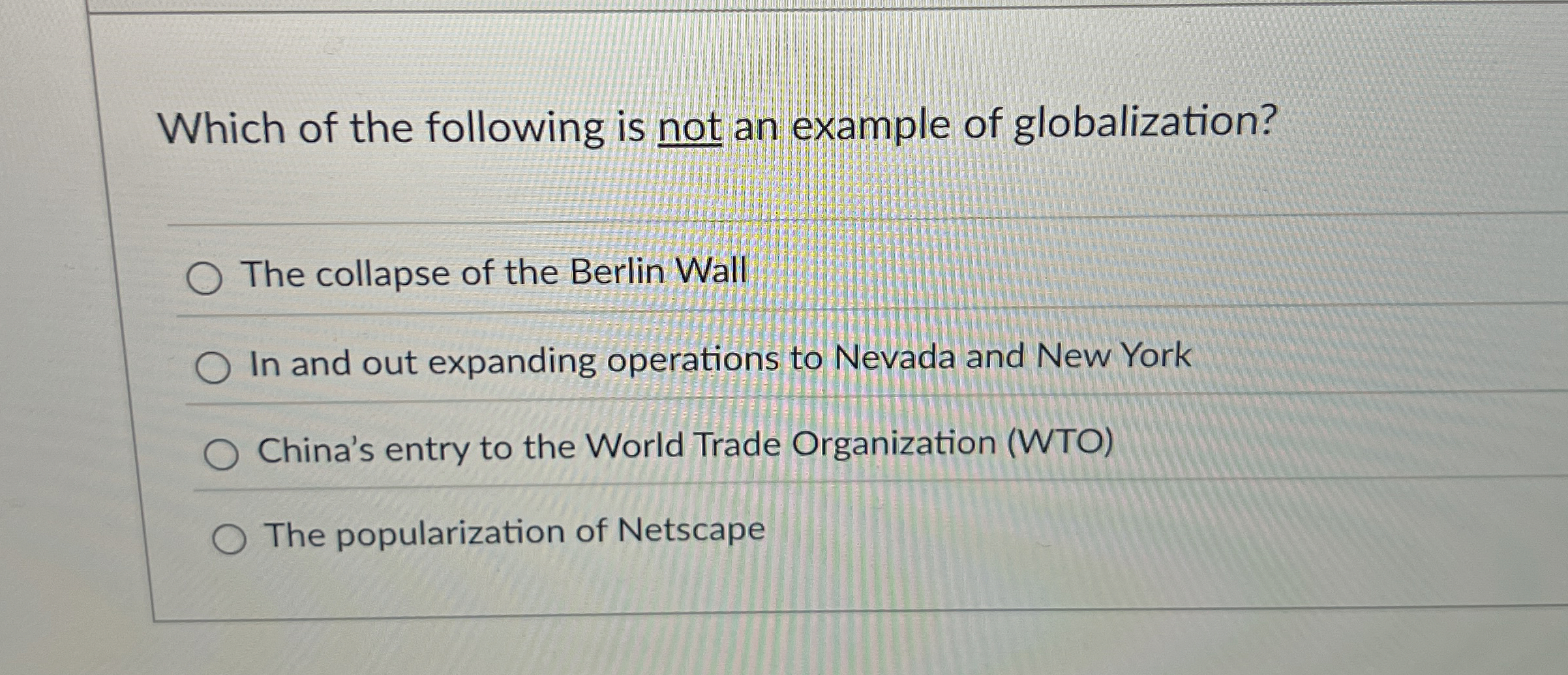 Solved Which of the following is not an example of | Chegg.com
