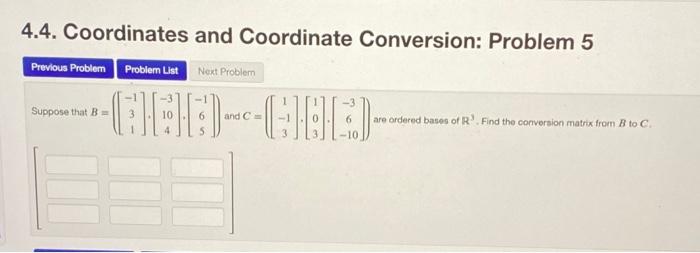 Solved 4.4. Coordinates and Coordinate Conversion: Problem 5 | Chegg.com