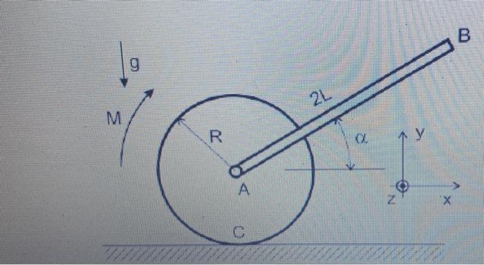 Solved The homogeneous disk with center A, mass 2m and | Chegg.com