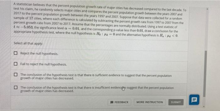 Solved A statistician believes that the percent population | Chegg.com
